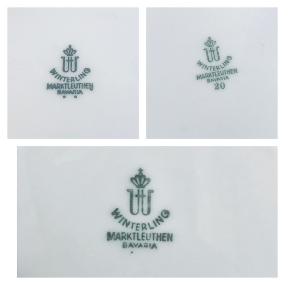 4 Winterling Bavaria Lunch Salad Plates 7.75" Red Orange MCM Floral Daisy 60s - Picture 11 of 16